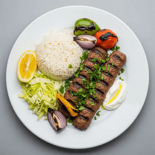 1 Skewer Kebab With Rice 