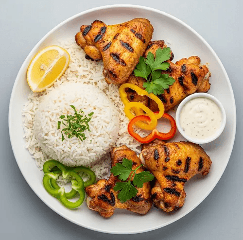 2 Skewer Chcken Wings With Rice 